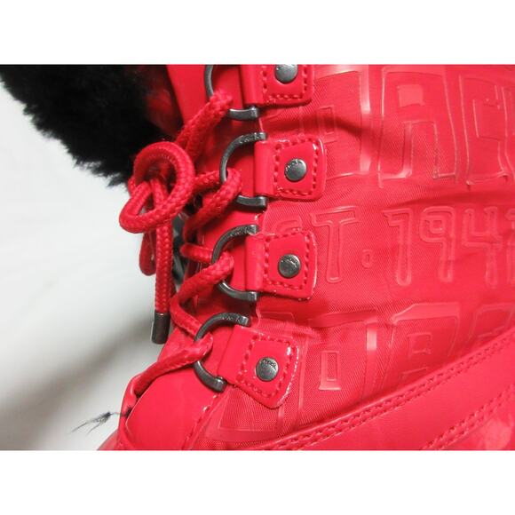 Coach Leonora Red Patent Leather Shearling Snow Boots Women’s 8B - Picture 9 of 9